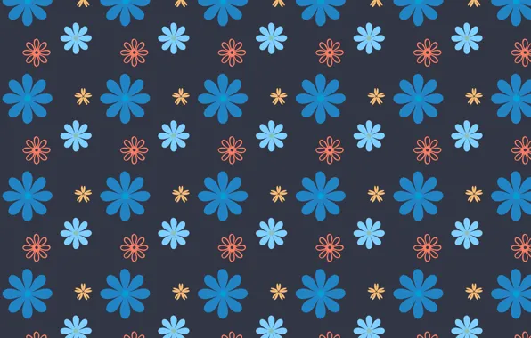 Flowers, background, blue background
