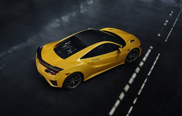 Picture yellow, coupe, top, Honda, Acura, NSX, 2020
