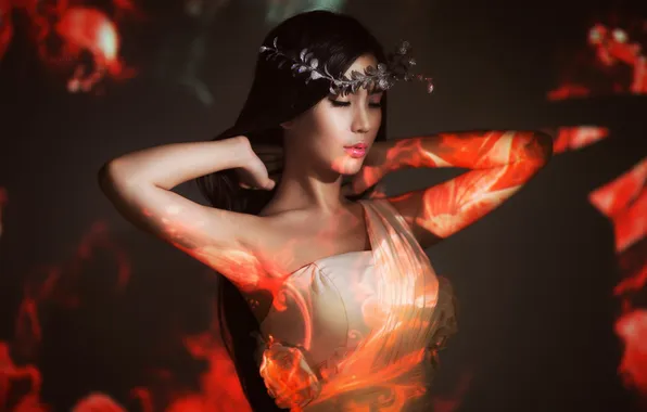 Girl, pose, background