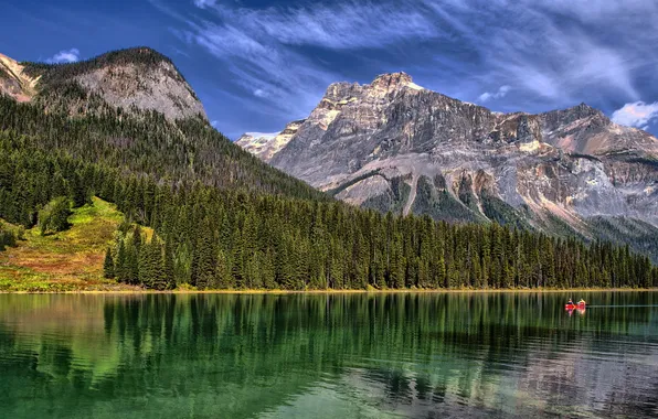 Picture landscape, mountains, lake