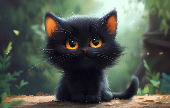 Cat, look, pose, kitty, face, AI art, neural network