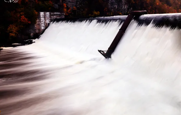 Water, river, waterfall, Dam, Zhytomyr.