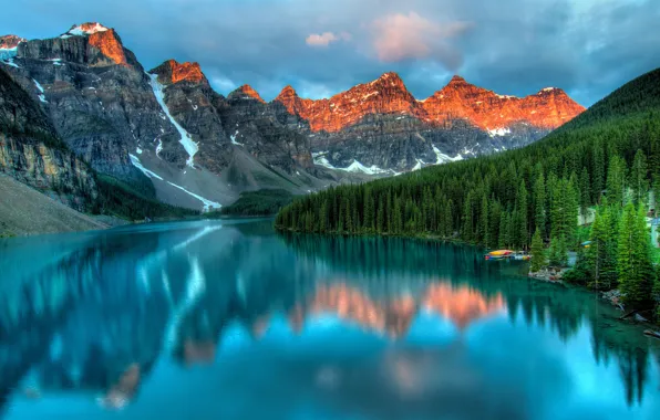 Landscape, mountains, nature, lake, mountain peaks