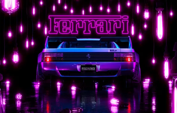 Auto, Music, Machine, Light bulb, Ferrari, Car, Car, 80s