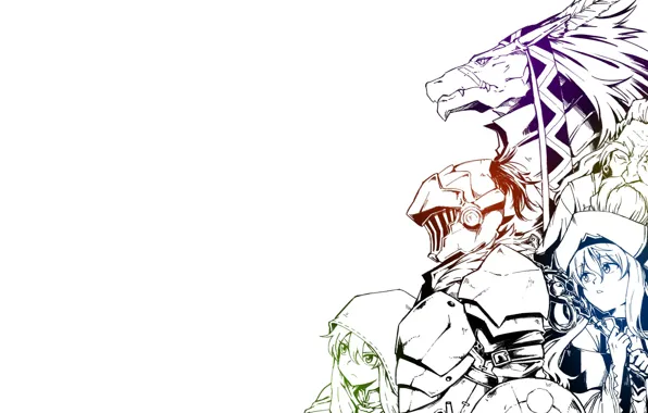 Characters, monochrome, Goblin Slayer, The killer of goblins