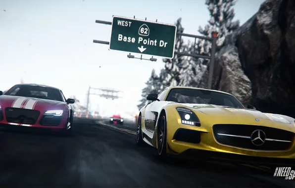 Audi, Mercedes, Need for Speed, nfs, SLS, 2013, Rivals, NFSR