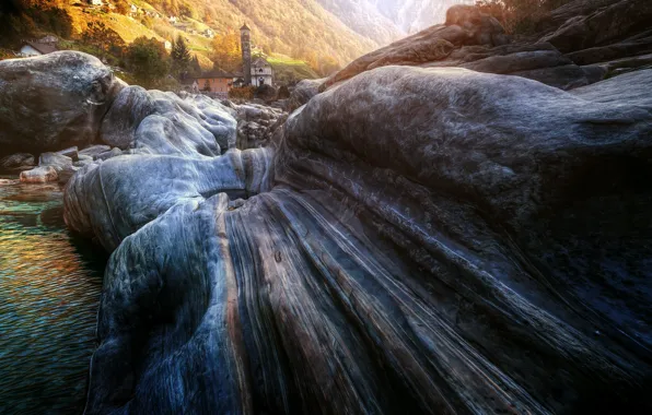 Picture river, Switzerland, Valle Verzasca