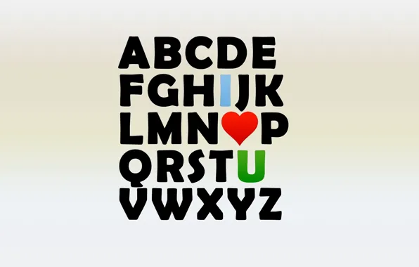 Love, letters, heart, alphabet, Alphabet