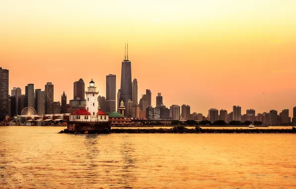 Picture city, skyscrapers, Chicago, USA, Chicago, megapolis, illinois