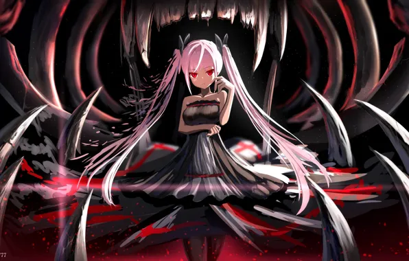 Picture girl, anime, fangs