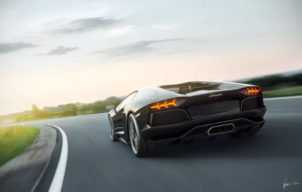 Speed, Lamborghini, blur, Lamborghini, black, black, Blik, Lamborghini