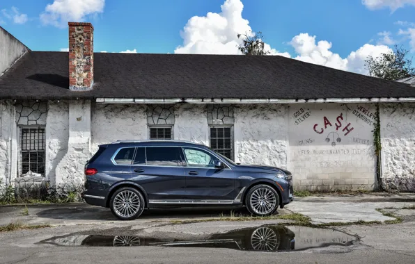 Wall, BMW, puddle, yard, 2018, crossover, SUV, 2019