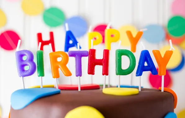 Picture birthday, candles, colorful, cake, cake, Happy Birthday, candles, letters