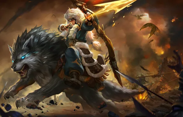 The game, bow, arrow, beast, guy, King Of Glory, The king of glory