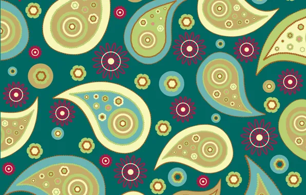 Background, green, design, patter, Paisley, paisley