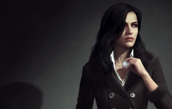 Picture girl, brunette, art, witch, The Witcher 3: Wild Hunt, witcher 3, Yennefer of Vengerberg, yennefer