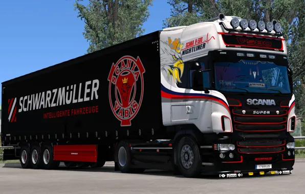 The game, truck, Euro Truck Simulator 2, SCS Software, SCANIA R-580