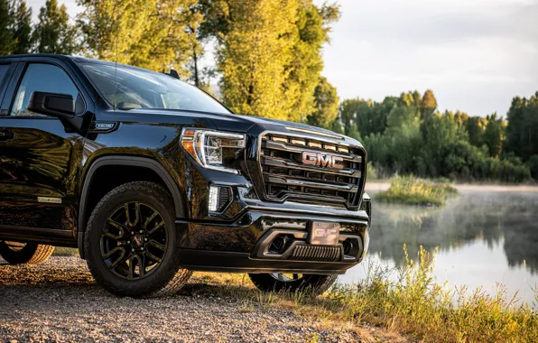 Picture black, pickup, 2018, the front part, GMC, Sierra, Crew Cab, 2019