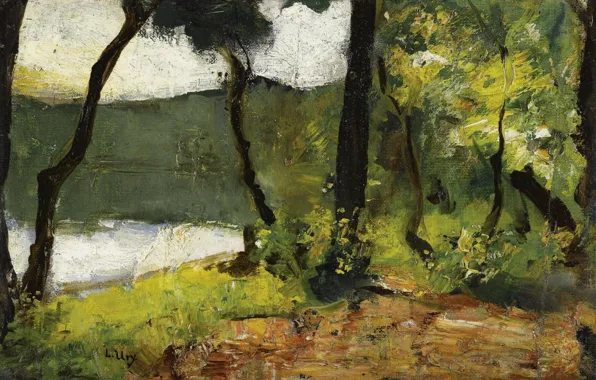 Landscape, picture, Lake in Brandenburg, Lesser URY, Lesser Ury, 1910-20