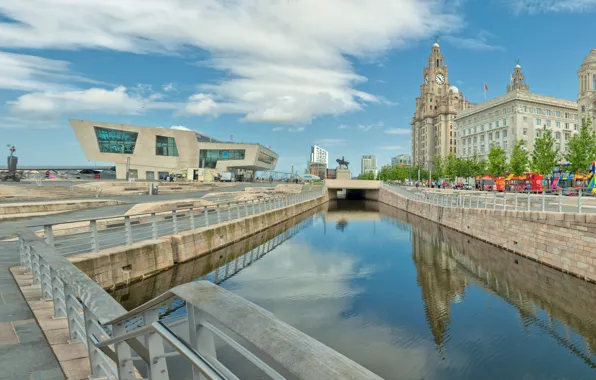 Bridge, England, home, channel, Liverpool