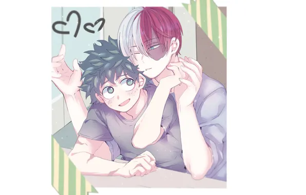 Guys, sitting, My hero Academy, My Hero Academia, Boku No Hero Academy, Midori Isuku, Todoroki …