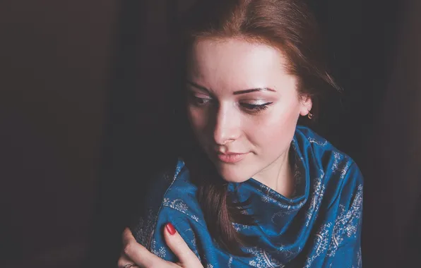 Girl, face, manicure