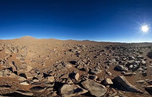 Picture desert, The sun, Chile, South, America
