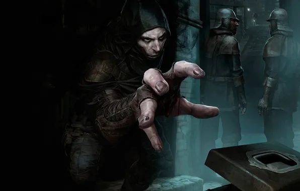 Darkness, master, security, hood, box, fingers, lane, thief