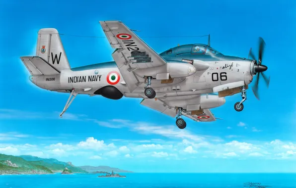 India, Deck, Stanislav Hayek, anti - submarine aircraft, Breguet Br.1050, Breguet 1050 Alize 1G