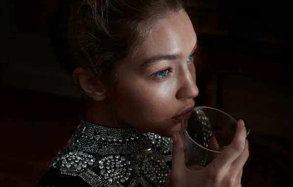 Glass, model, glass, Gigi Hadid