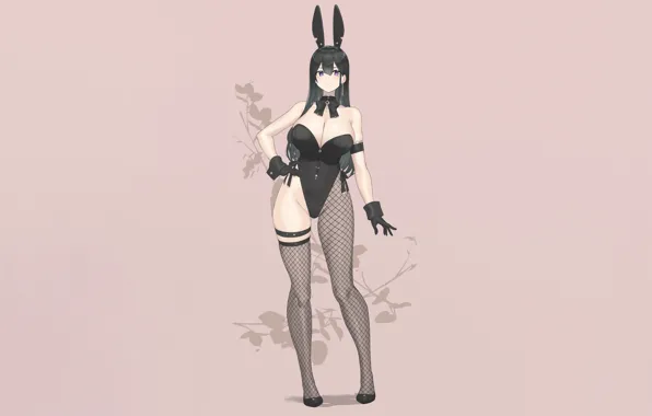 Girl, sexy, cleavage, thighhighs, long hair, legs, boobs, anime