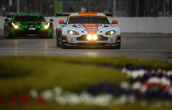 Picture light, the evening, track, aston martin