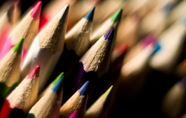 Macro, color, pencils, form