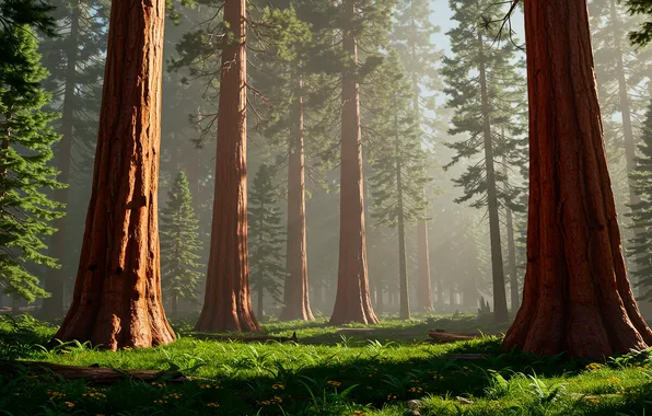 Forest, grass, tree, Wallpaper, shadow, wallpaper, grass, forest