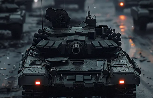 Lights, Night, Tanks, Digital art, Column, AI art, The Art of Artificial Intelligence, Neural network
