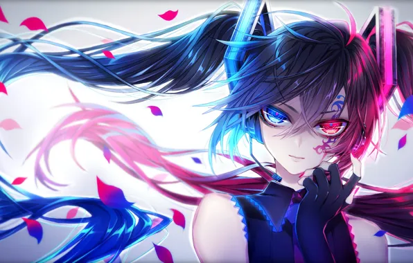 Look, girl, art, vocaloid, hatsune miku