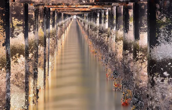 Water, bridge, support