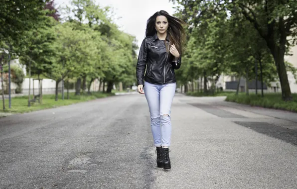 Picture look, street, model, jeans, jacket, beauty, Carlotta