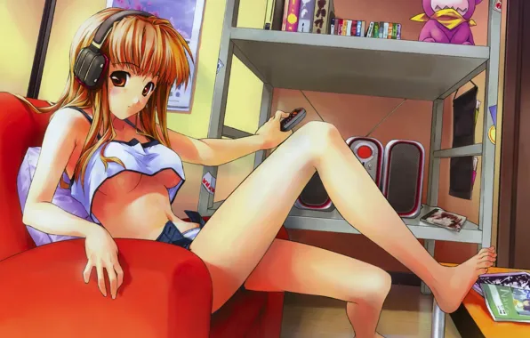 Relax, headphones, girl
