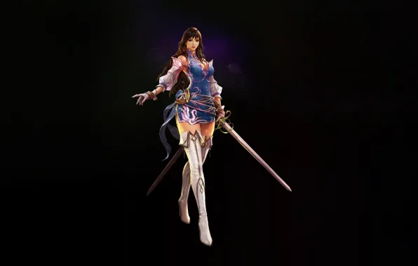 Girl, Minimalism, Girl, Sword, Fantasy, Art, Art, Lineage