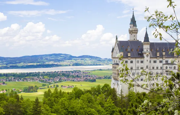 Mountains, castle, spring, Germany, Germany, mountain, Neuschwanstein, Bavaria