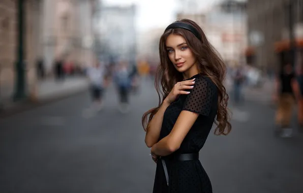 Summer, look, girl, the city, pose, street, model, makeup