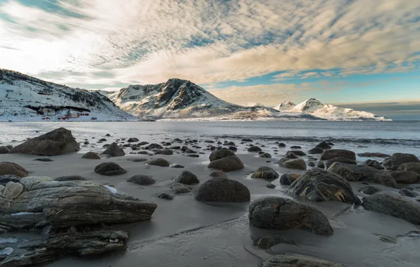 Sea, stones, coast, Norway, Norway