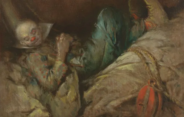Picture, circus, genre, Everett Shinn, Everett Shinn, Sleeping Clown