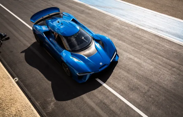 Blue, sports car, Metallic, 2017, NIO EP9