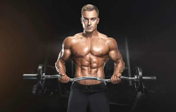 Pose, muscle, muscle, rod, athlete, biceps, gym, bodybuilder
