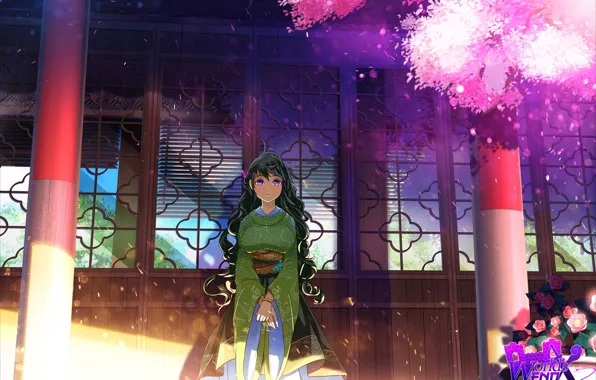 Look, girl, anime, art, yukata