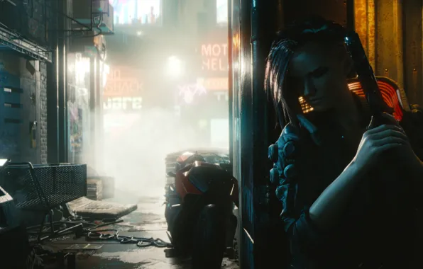 Girl, The city, The game, Neon, Street, CD Projekt RED, Cyberpunk 2077, Cyberpunk