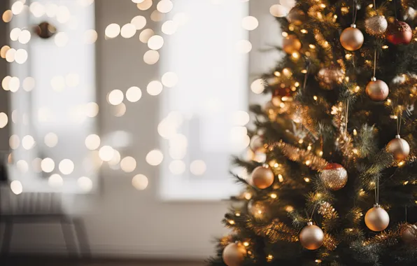 Balls, Christmas, New year, tree, gold plated, herringbone, elegant, gold