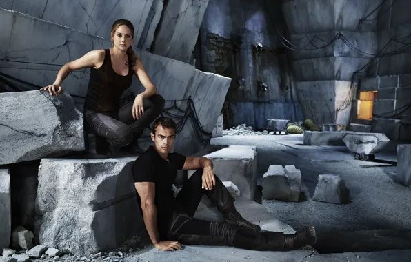 Picture the role, Theo James, Shailene Woodley, Divergent